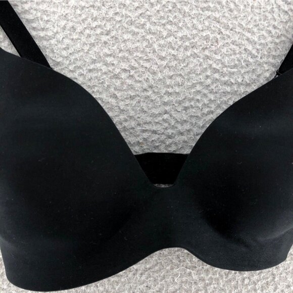 Victorias Secret Bra Womens 32D Black Lined Semi Demi Stretch Adjustable Comfort - Picture 2 of 11